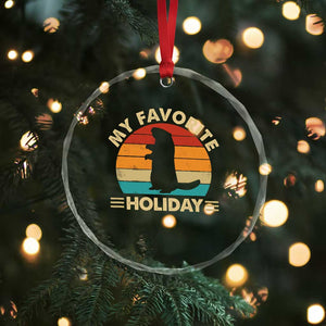 Groundhog Day Crystal Glass Ornament My Favorite Holiday Retro Woodchuck TS10 Print Your Wear