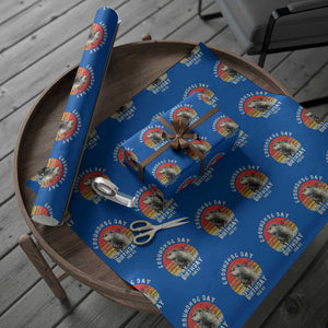 Groundhog Day Is My Birthday Wrapping Paper Roll Funny Woodchuck Retro Vintage TS02 Blue Print Your Wear