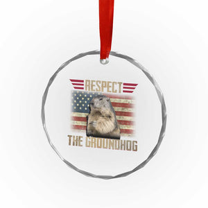 Groundhog Meteorology Crystal Glass Ornament Respect The Groundhog Woodchuck Photo GroundHog Day TS02 Print Your Wear