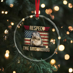 Groundhog Meteorology Crystal Glass Ornament Respect The Groundhog Woodchuck Photo GroundHog Day TS02 Print Your Wear