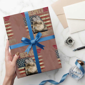 Groundhog Meteorology Wrapping Paper Roll Respect The Groundhog Woodchuck Photo GroundHog Day TS02 Mocha Print Your Wear