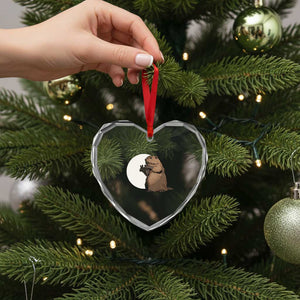 Groundhog Shadow Meteorlogy Heart Crystal Glass Ornament Woodchuck Puppet Funny Gift TS02 Print Your Wear