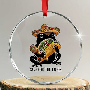 Grumpy Frog Cinco De Mayo Crystal Glass Ornament Came For The Tacos TS12 Transparent Glass 3'' Circle Print Your Wear