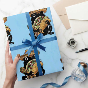 Grumpy Frog Cinco De Mayo Wrapping Paper Roll Came For The Tacos TS12 Light Blue Print Your Wear