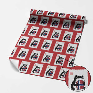 Grumpy Frog Norway Soccer Fan Wrapping Paper Roll Japanese Style Match Day TS12 Red Print Your Wear
