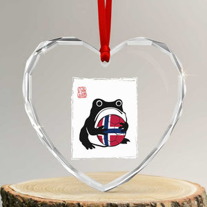 Grumpy Frog Norway Soccer Fan Heart Crystal Glass Ornament Japanese Style Match Day TS12 Transparent Glass 3'' Heart Print Your Wear