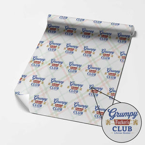 Grumpy Fuckers Club Lifetime Member Wrapping Paper Roll Sarcastic Gag Gift Birthday Husband Dad Fathers Day