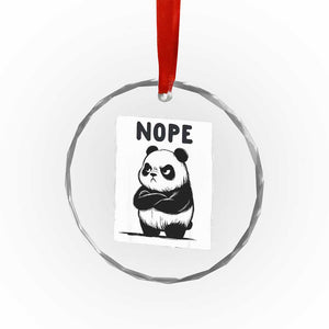 Grumpy Panda Says Nope Crystal Glass Ornament Japanese Aesthetic Panda Bear Graphic TS12 Print Your Wear