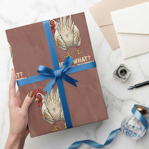 Guess What Chicken Butt Joke Wrapping Paper Roll Funny Chicken Lover Graphic TS12 Mocha Print Your Wear