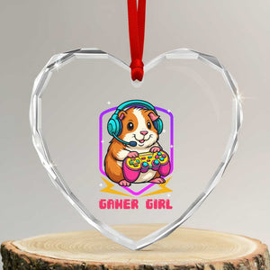 Guinea Pig Video Game Rodent Lover Heart Crystal Glass Ornament Funny Gamers Girl Gift TS12 Transparent Glass 3'' Heart Print Your Wear