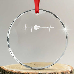 Guitar Heartbeat Crystal Glass Ornament Funny Guitarist Guitars Music Lovers TS10 Transparent Glass 3'' Circle Print Your Wear
