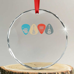 Guitar Pick Crystal Glass Ornament Retro Music Instrument TS10 Transparent Glass 3'' Circle Print Your Wear