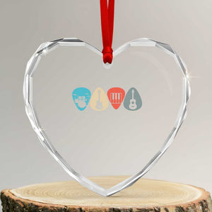 Guitar Pick Heart Crystal Glass Ornament Retro Music Instrument TS10 Transparent Glass 3'' Heart Print Your Wear
