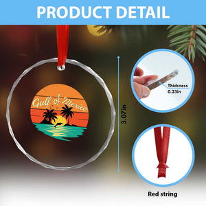 Gulf Of Mexico Crystal Glass Ornament Forever Beach Palms Summer Vacation TS02 Print Your Wear