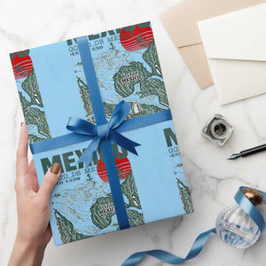 Gulf of Mexico Estd 1550 Wrapping Paper Roll Golfo De Mexico Historic Map Retro Graphic TS02 Light Blue Print Your Wear