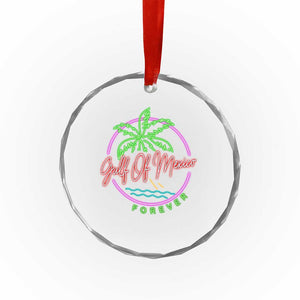 Gulf Of Mexico Forever Crystal Glass Ornament Beach Coconut Palm Tree Neon Light - Print Your Wear