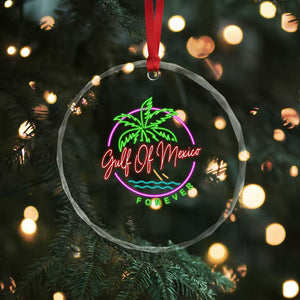 Gulf Of Mexico Forever Crystal Glass Ornament Beach Coconut Palm Tree Neon Light - Print Your Wear