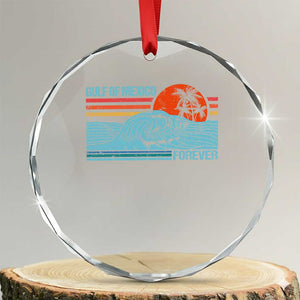 Gulf Of Mexico Forever Crystal Glass Ornament Vintage Retro Beach Coconut Tree TS11 Transparent Glass 3'' Circle Print Your Wear