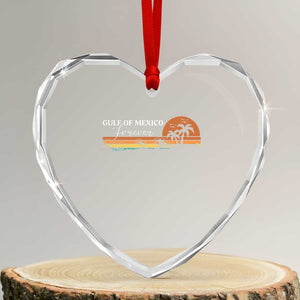Gulf Of Mexico Forever Heart Crystal Glass Ornament Beach Palm Treen Vintage Retro TS11 Transparent Glass 3'' Heart Print Your Wear