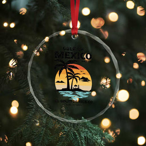 Gulf of Mexico Forever Since 1550 Crystal Glass Ornament Golfo De Mexico Para Siempre Retro Beach TS02 Print Your Wear