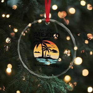 Gulf of Mexico Forever Since 1550 Crystal Glass Ornament Golfo De Mexico Para Siempre Retro Beach TS02 Print Your Wear