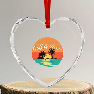 Gulf Of Mexico Heart Crystal Glass Ornament Forever Beach Palms Summer Vacation TS02 Transparent Glass 3'' Heart Print Your Wear