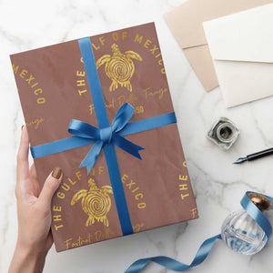 Gulf Of Mexico Turtle Wrapping Paper Roll Foxtrots Deltas Tangos TS02 Mocha Print Your Wear