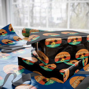 Gulf Of Mexico Wrapping Paper Roll Forever Beach Palms Summer Vacation TS02 Black Print Your Wear