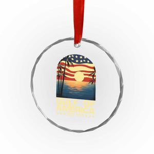 Gulf Of USA Crystal Glass Ornament Est 2025 American Flag Retro TS02 Print Your Wear