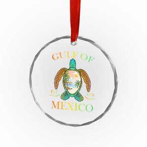Gulf Of USA Est 2025 Crystal Glass Ornament Funny Turtle Beach Vibe TS02 Print Your Wear