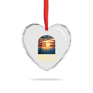 Gulf Of USA Heart Crystal Glass Ornament Est 2025 American Flag Retro TS02 Print Your Wear