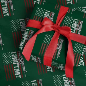 Gun Rights Patriotic Wrapping Paper Roll I 2nd That Second Amendment Pro Gun American Flag TS02 Green Print Your Wear