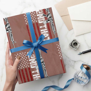 Gun Rights Patriotic Wrapping Paper Roll I 2nd That Second Amendment Pro Gun American Flag TS02 Mocha Print Your Wear