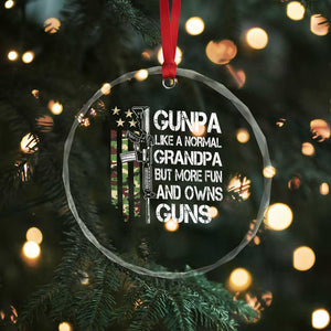 Gunpa Crystal Glass Ornament Guns Grandpa More Fun Camo American Flag USA Camouflage TS10 Print Your Wear