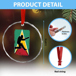 Guyana Cricket Crystal Glass Ornament Retro Vintage Sport Guyanese Flag West Indies Cricket Fan TS10 Print Your Wear