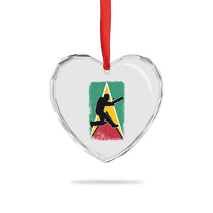 Guyana Cricket Heart Crystal Glass Ornament Retro Vintage Sport Guyanese Flag West Indies Cricket Fan TS10 Print Your Wear