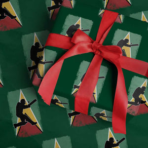 Guyana Cricket Wrapping Paper Roll Retro Vintage Sport Guyanese Flag West Indies Cricket Fan TS10 Green Print Your Wear