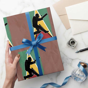 Guyana Cricket Wrapping Paper Roll Retro Vintage Sport Guyanese Flag West Indies Cricket Fan TS10 Mocha Print Your Wear