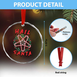 Hail Santa Crystal Glass Ornament Candy Pentagram Xmas Devil TS09 Print Your Wear