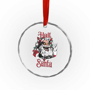 Hail Santa Heavy Metal Christmas Crystal Glass Ornament Krampus Xmas Rock & Roll TS11 Print Your Wear
