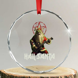 Hail Santa Sleigher Heavy Metal Crystal Glass Ornament TS09 Transparent Glass 3'' Circle Print Your Wear