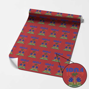 Haiti 1804 Independence Year Graphic Wrapping Paper Roll Haitian Pride Coat of Arms National Heritage TS02 Red Print Your Wear