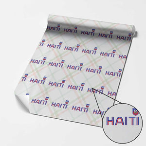 Haiti Flag Crest Wrapping Paper Roll Haitian Pride National Heritage Patriotic Graphic