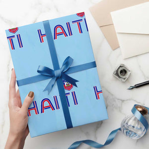 Haiti Flag Crest Wrapping Paper Roll Haitian Pride National Heritage Patriotic Graphic