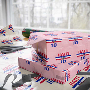 Haiti Haitian Flag Wrapping Paper Roll Proud Haitienne Cheer Country Favorite Spirit Game Caribbean Souvenir
