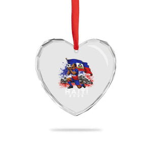 Haiti Soccer 2026 Heart Crystal Glass Ornament Haitian World Football Fan Ayiti Lover TS10 Print Your Wear