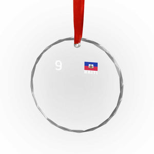 Haiti Soccer Jersey Style Number 9 Graphic Crystal Glass Ornament Haitian Flag Football Sports Fan TS02 Print Your Wear