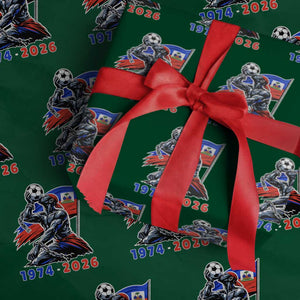 Haiti Soccer Tournament History 1974 to 2026 Wrapping Paper Roll Powerful Haitian Broken Chains National Flag Football Fans