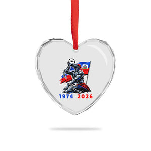 Haiti Soccer Tournament History 1974 to 2026 Heart Crystal Glass Ornament Powerful Haitian Broken Chains National Flag Football Fans
