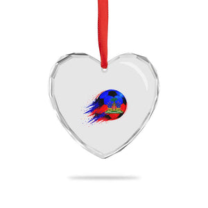Haitian Flag Soccer Ball Splatter Graphic Heart Crystal Glass Ornament Haiti Football Sports Fan TS02 Print Your Wear